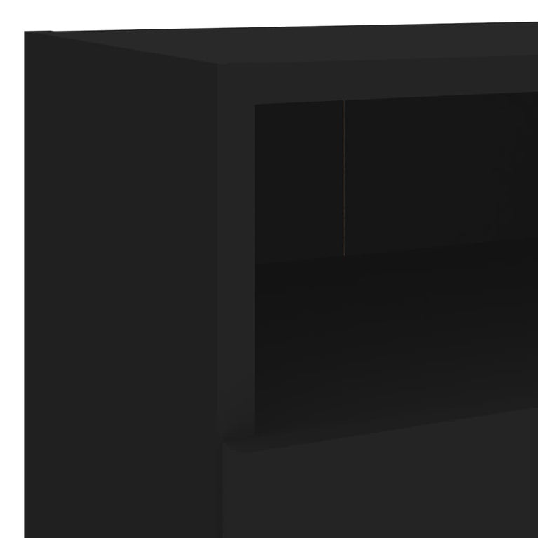 5-delige Tv-wandmeubelset bewerkt hout zwart