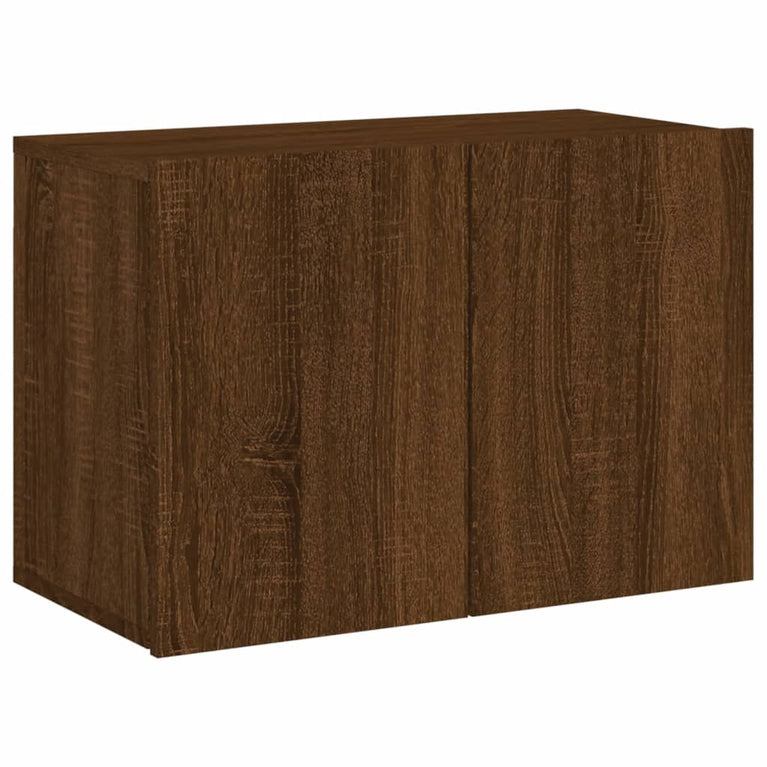 5-delige Tv-wandmeubelset bewerkt hout bruineikenkleurig