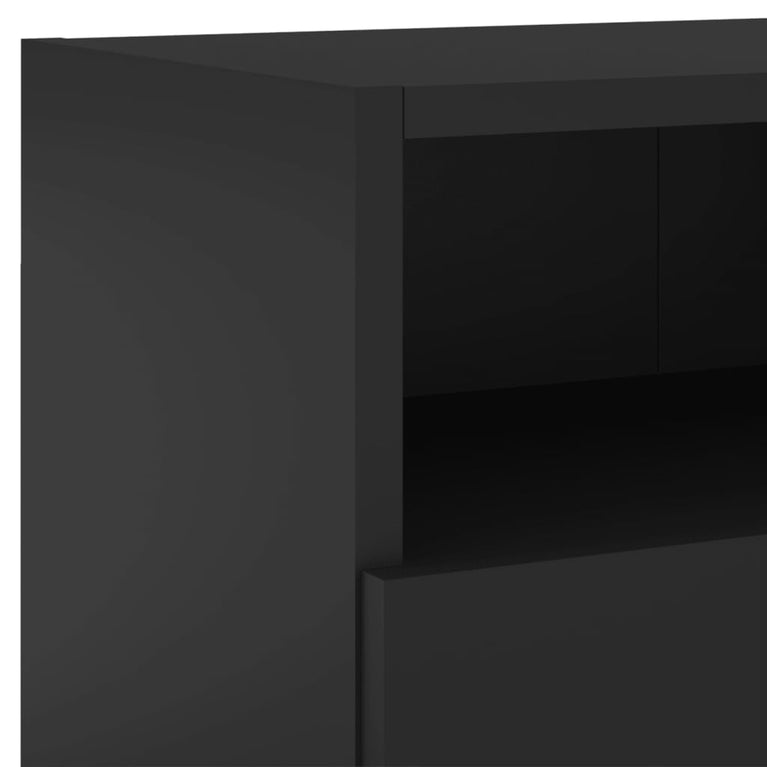 5-delige Tv-wandmeubelset bewerkt hout zwart