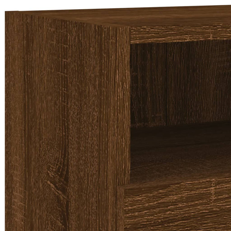 5-delige Tv-wandmeubelset bewerkt hout bruineikenkleurig