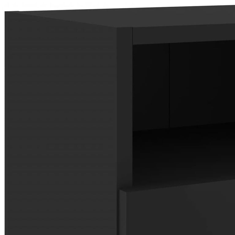 Tv-wandmeubelmeubelen 5 st bewerkt hout zwart