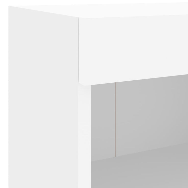4-delige tv-wandmeubelset met LED-verlichting wit
