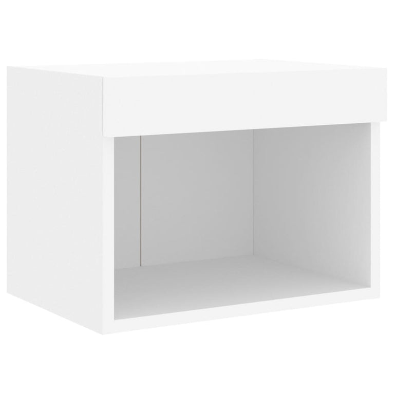 4-delige tv-wandmeubelset met LED-verlichting wit