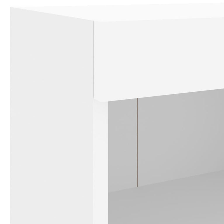 4-delige tv-wandmeubelset met LED-verlichting wit