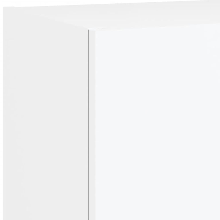4-delige Tv-wandmeubelset met LED-verlichting bewerkt hout wit