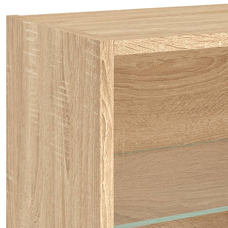 8-delige Tv-wandmeubelset met LED bewerkt hout sonoma eiken