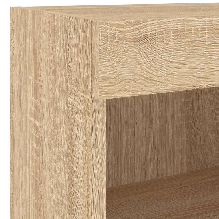 8-delige Tv-wandmeubelset met LED bewerkt hout sonoma eiken
