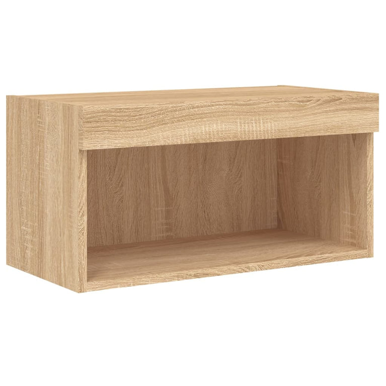 6-delige Tv-wandmeubelset met LED bewerkt hout sonoma eiken