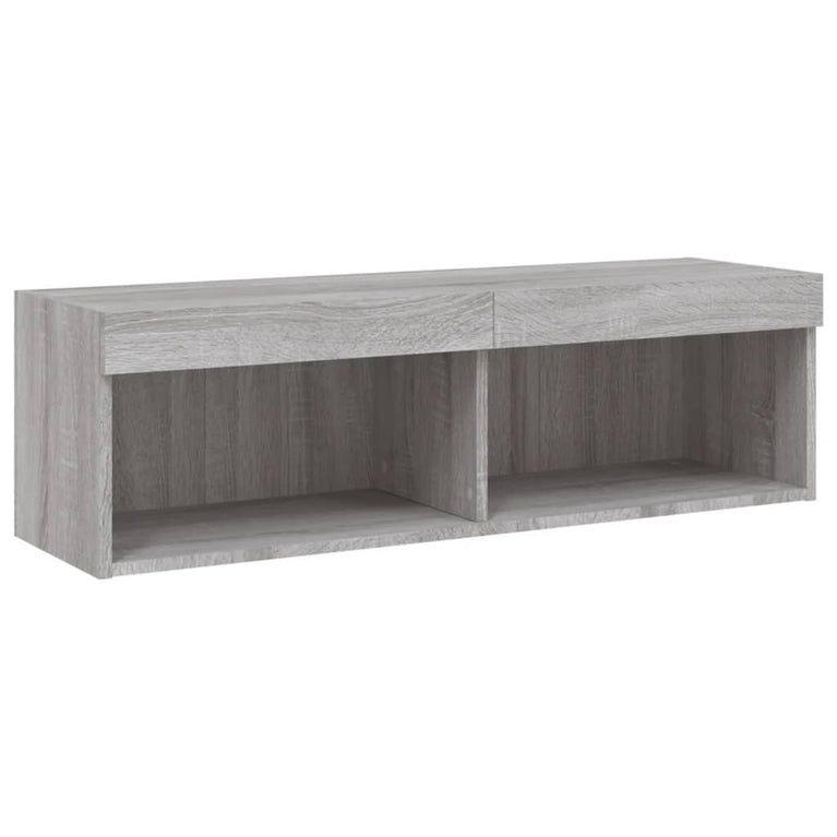 6-delige Tv-wandmeubelset met LED grijs sonoma eikenkleurig