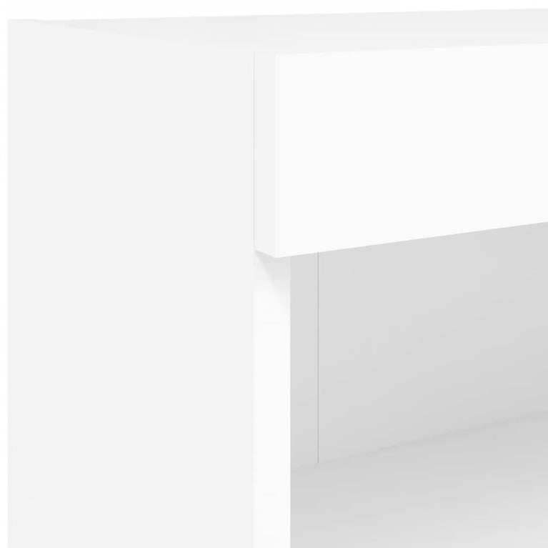 5-delige Tv-wandmeubelset met LED-verlichting bewerkt hout wit