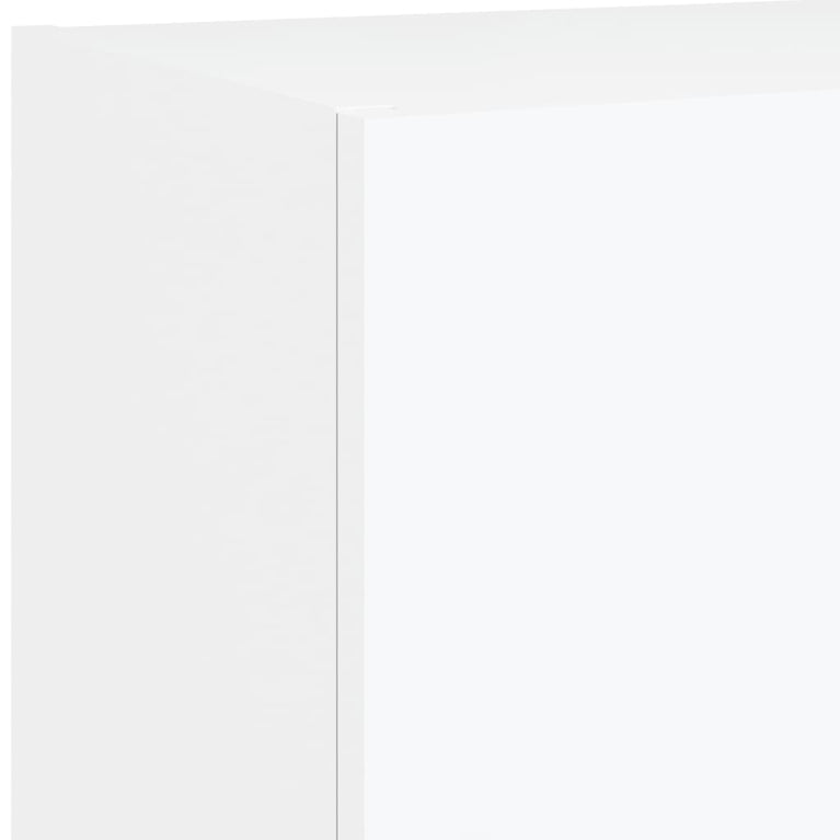 5-delige Tv-wandmeubelset met LED-verlichting bewerkt hout wit