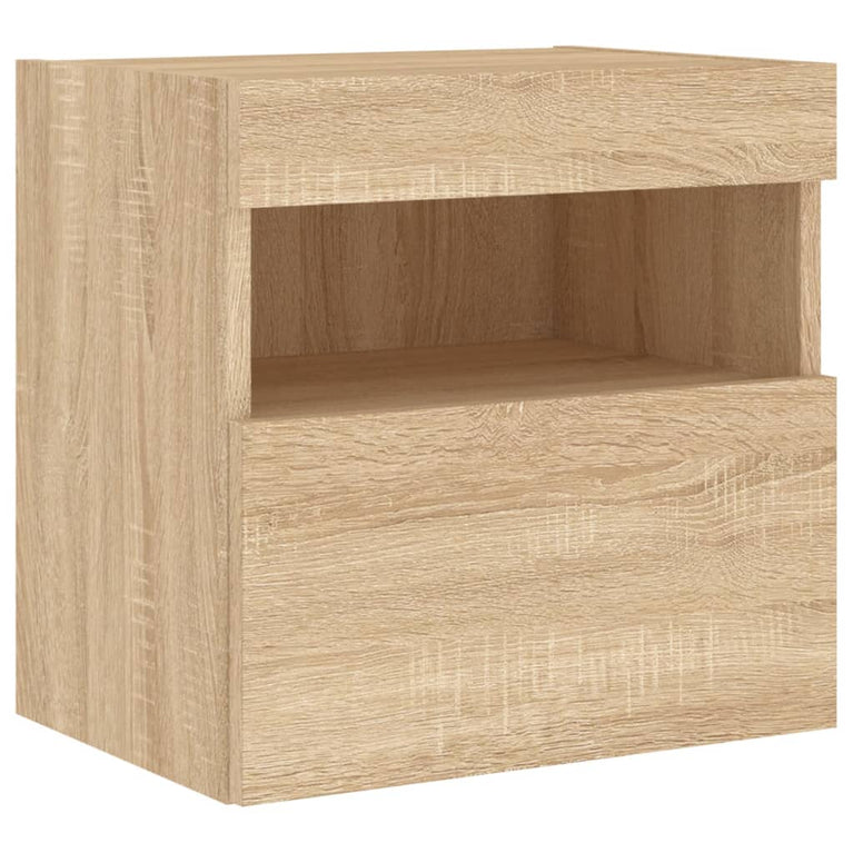 6-delige Tv-wandmeubelset met LED bewerkt hout sonoma eiken