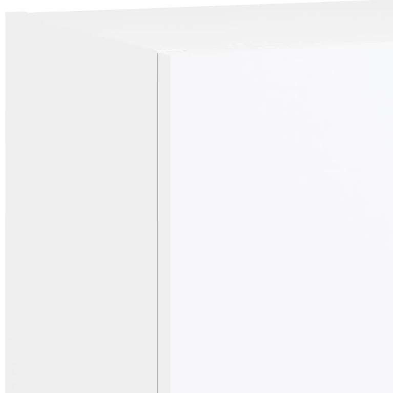 5-delige Tv-wandmeubelset met LED-verlichting bewerkt hout wit