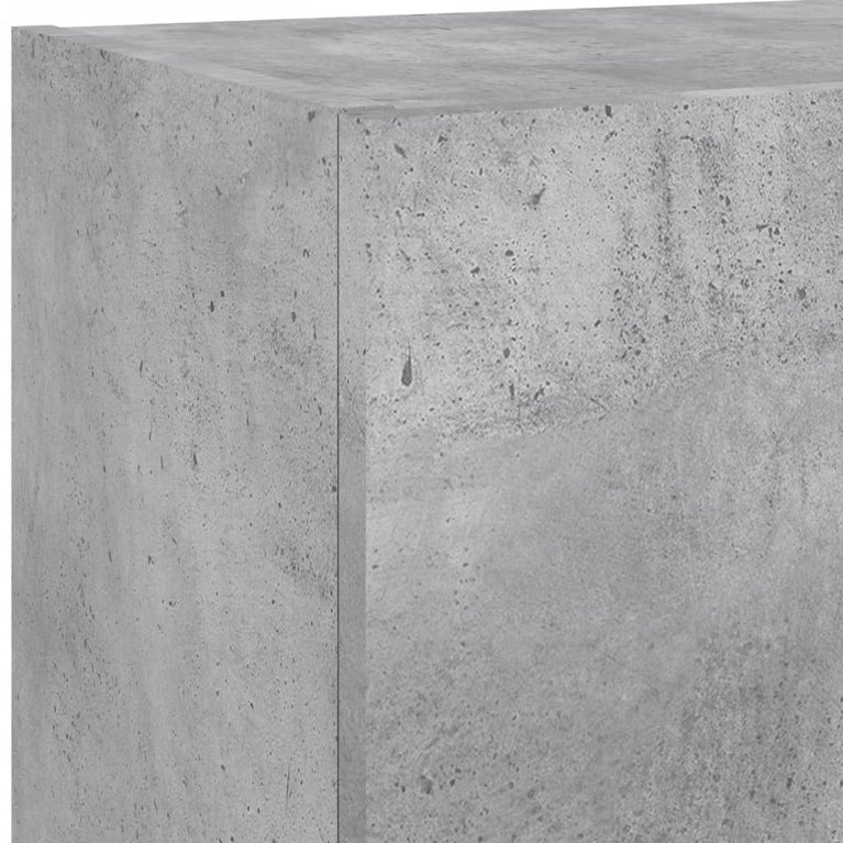 5-delige Tv-wandmeubelset met LED bewerkt hout betongrijs