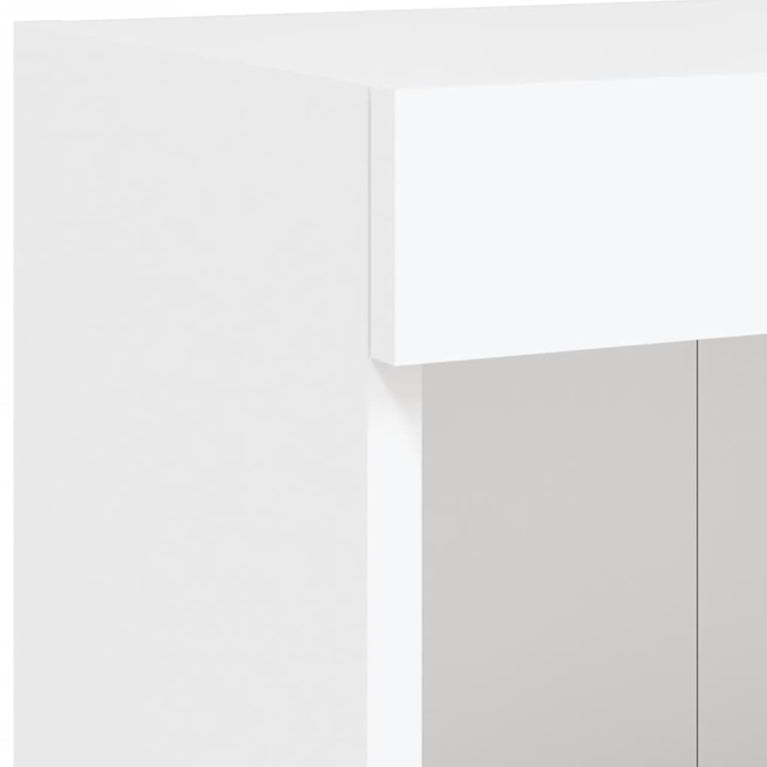6-delige Tv-wandmeubelset met LED-verlichting wit