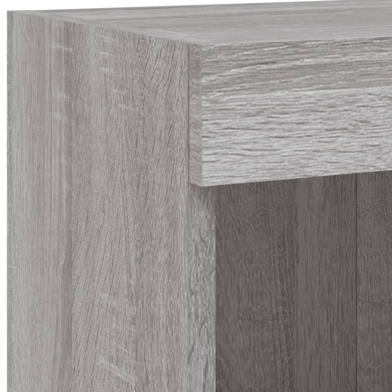 6-delige Tv-wandmeubelset met LED-verlichting grijs sonoma