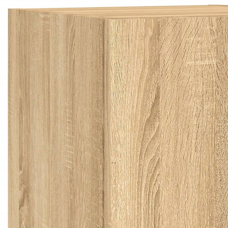 8-delige Tv-wandmeubelset met LED-verlichting sonoma eikenkleur