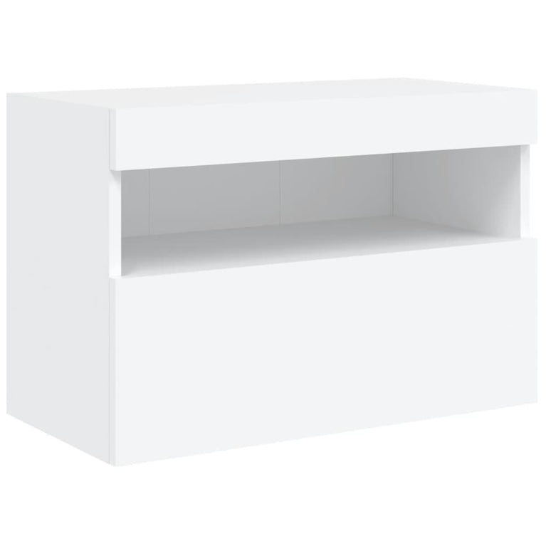 7-delige Tv-wandmeubelset met LED-verlichting wit