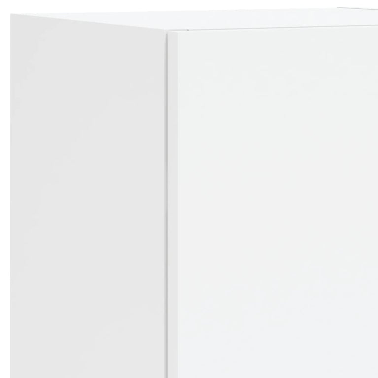 7-delige Tv-wandmeubelset met LED-verlichting wit