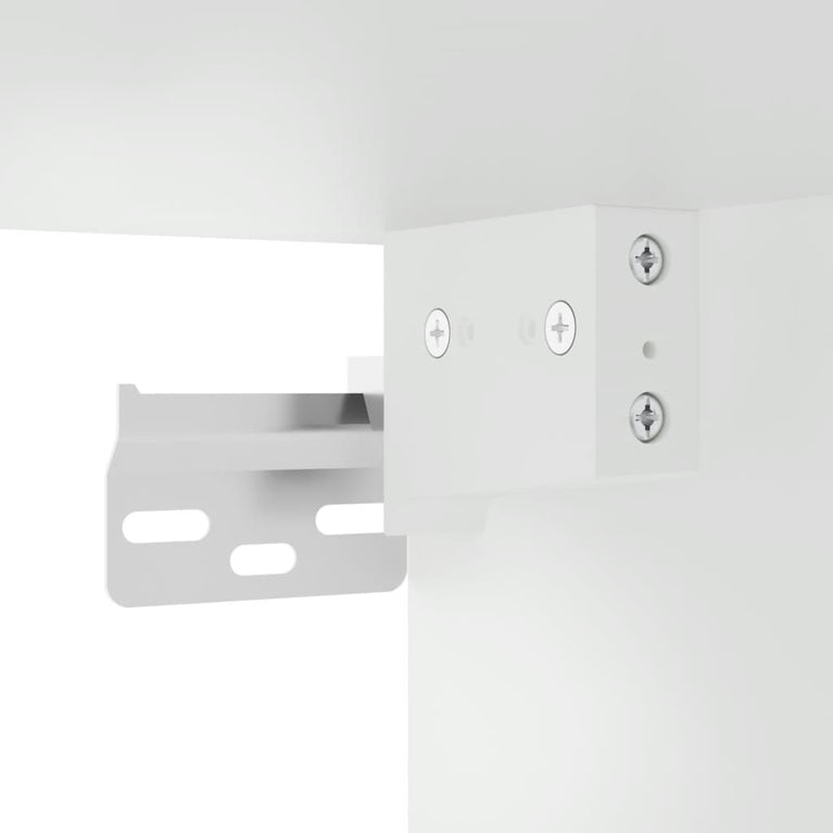 4-delige Tv-wandmeubelset met LED-verlichting bewerkt hout wit