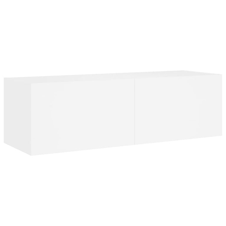 3-delige tv-wandmeubelset met LED-verlichting wit