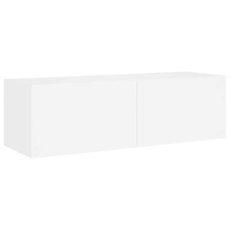 3-delige tv-wandmeubelset met LED-verlichting wit
