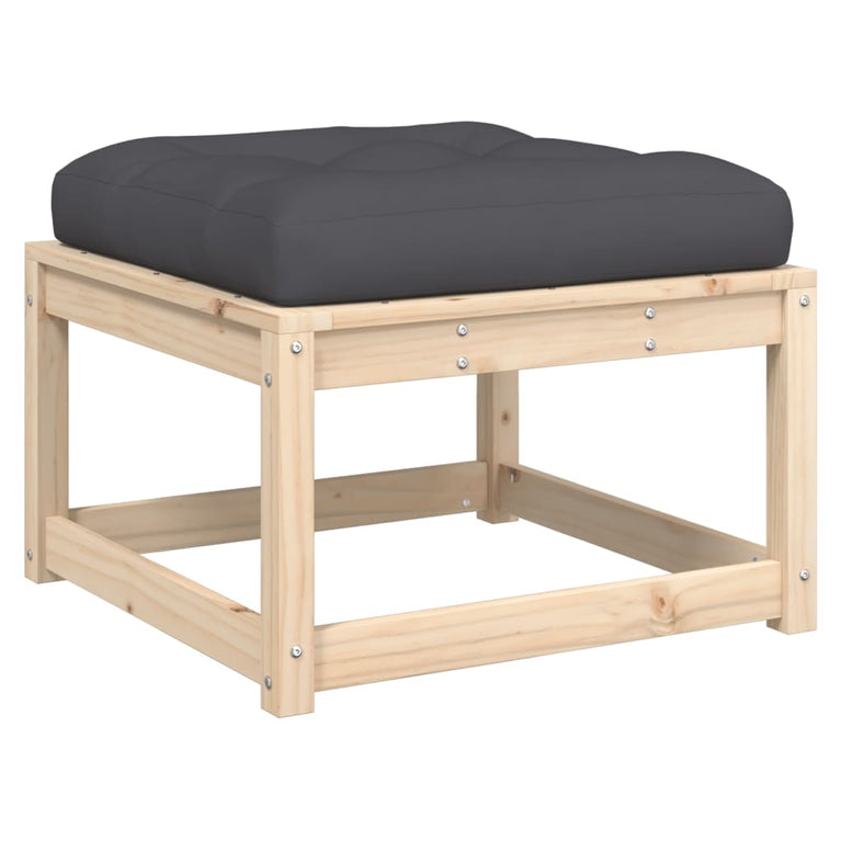 6-delige Loungeset met kussens massief grenenhout