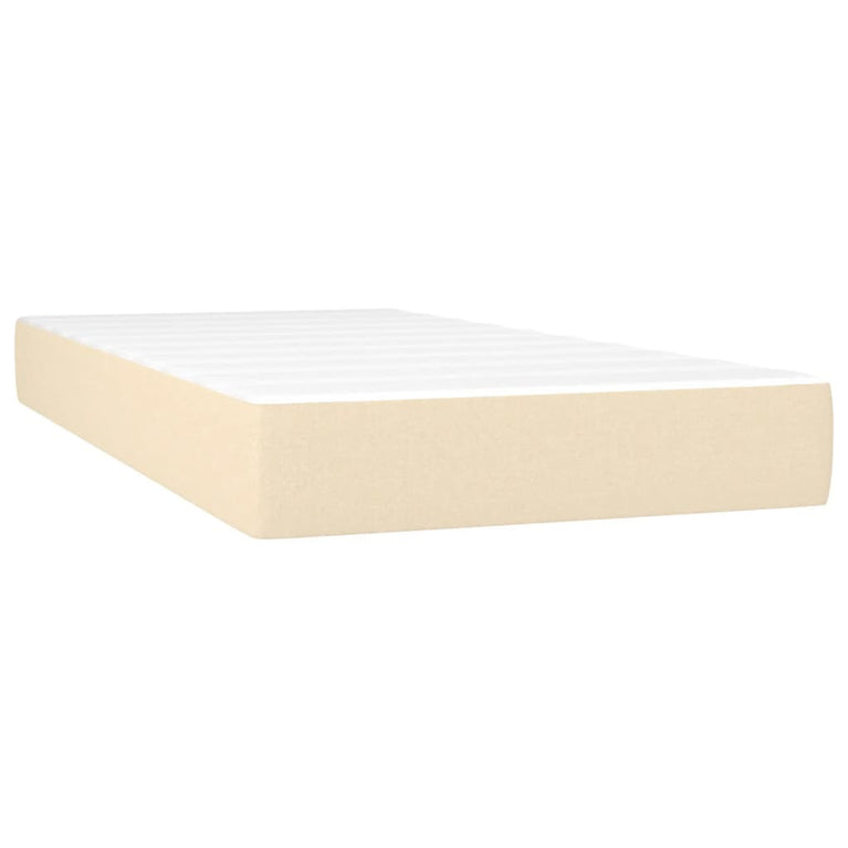 Pocketveringmatras 120x190x20 cm stof crèmekleurig