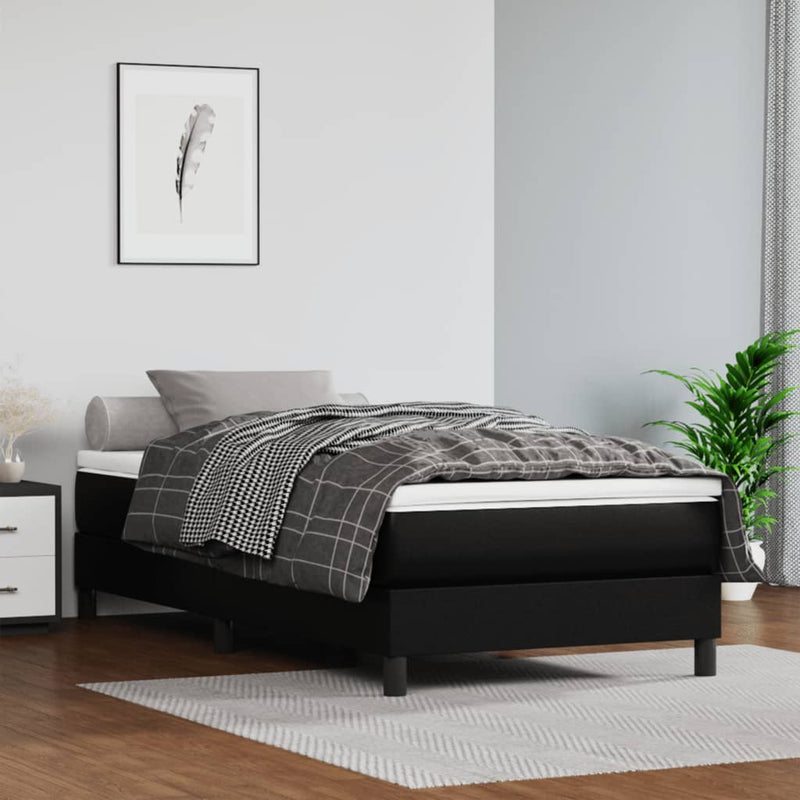 Pocketveringmatras 120x190x20 cm kunstleer zwart