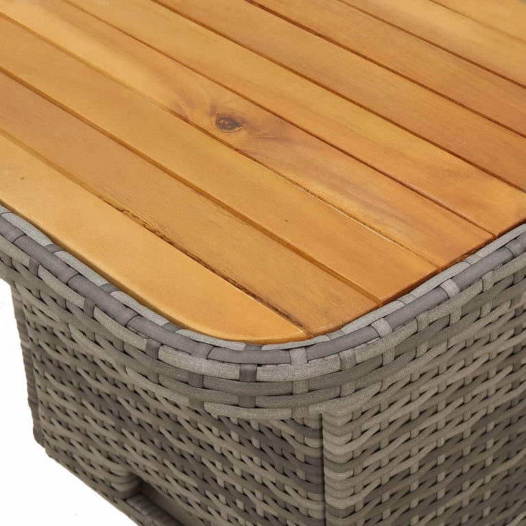 2-delige Tuinset met kussens poly rattan grijs